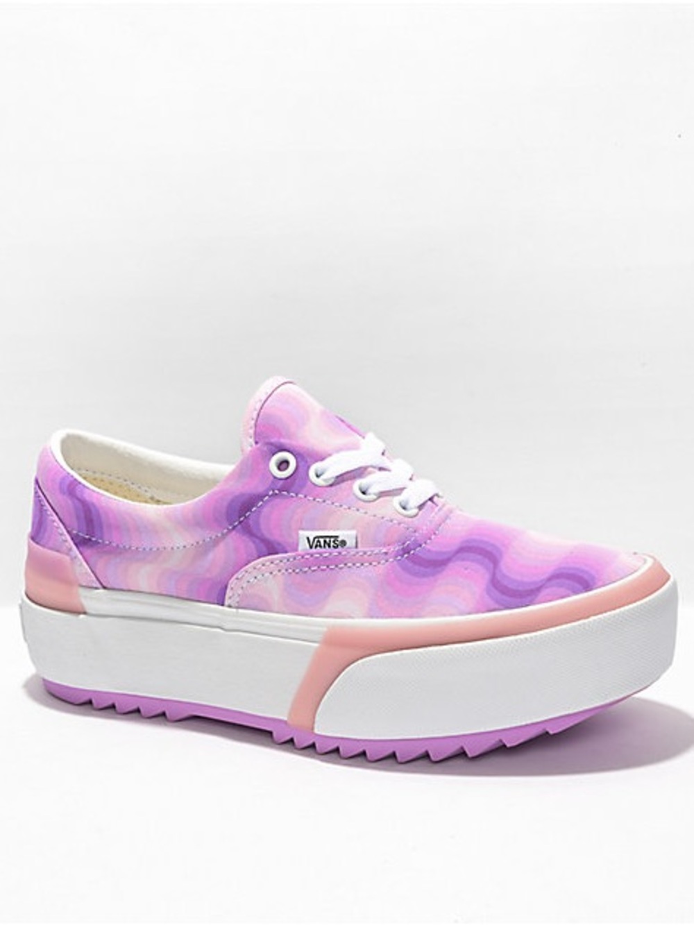 Men’s 7 Vans Era Stacked Gradient Platform Sneakers in Pink and Purple